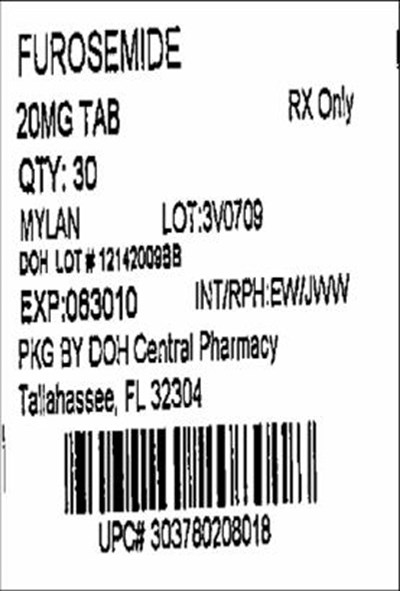 Label Image For 20mg (Furosemide 20mg(mylan))
